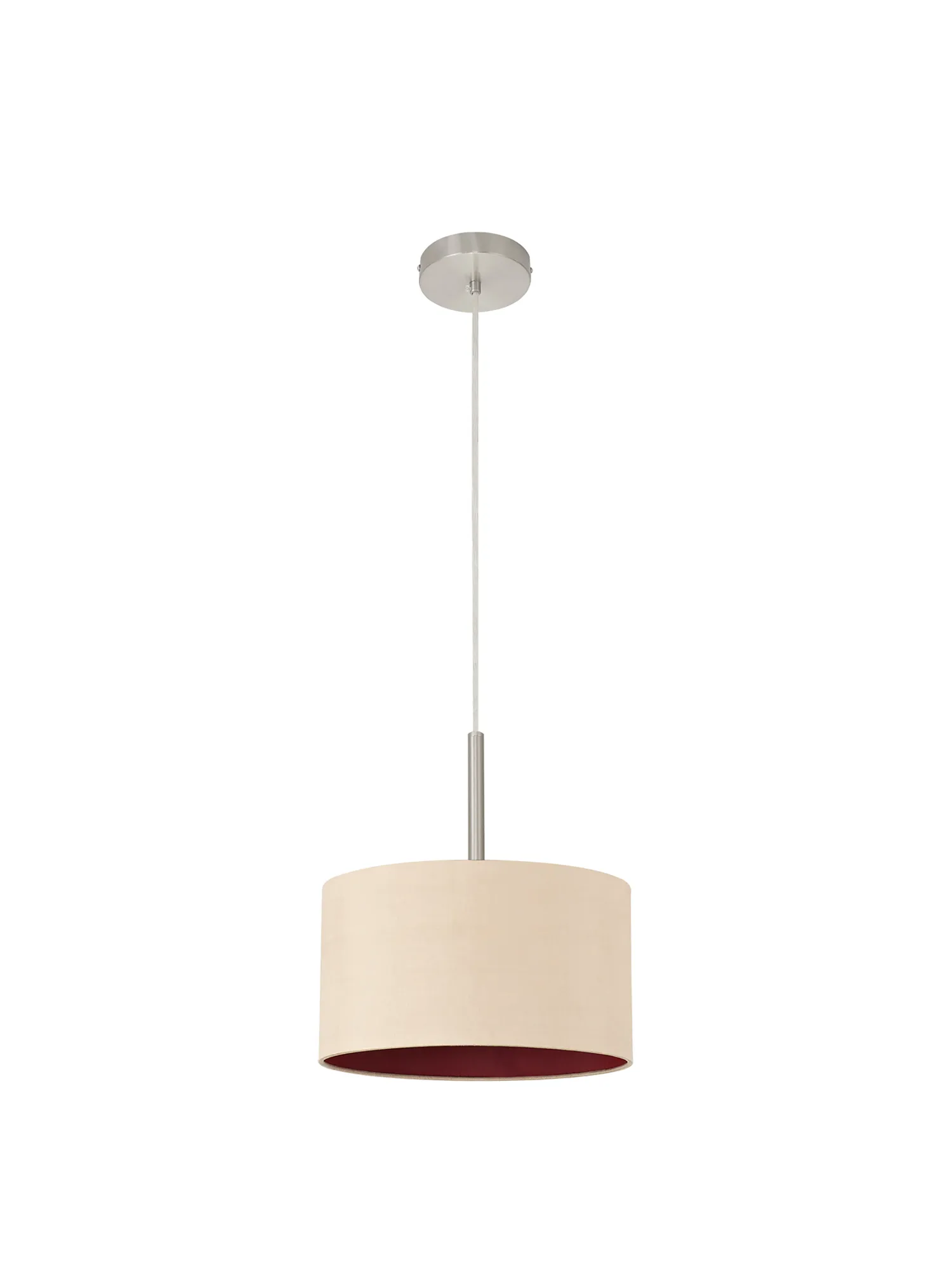 Baymont 30cm Pendant 1 Light Satin Nickel; Antique Gold/Ruby DK0284  Deco Baymont SN AG